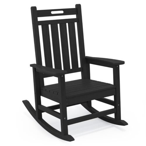 HDPE Outdoor Rocking Chair – Black